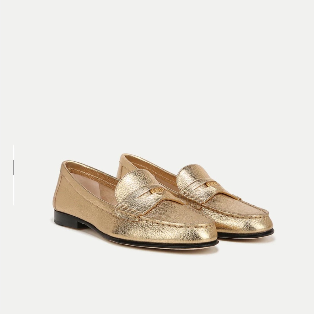 Veronica Beard Gold penny loafers